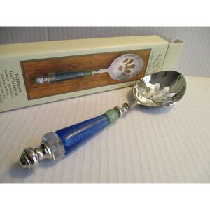 *LENOX 'Everyday Gatherings' Pierced Tablespoon Blue Glass Handle - NIB
